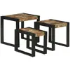 Image de Table Gigogne 3 Pcs Bois Massif Récupéré Et Métal Vidaxl