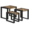 Image de Vidaxl table gigogne 3 pcs bois massif récupéré et métal