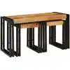 Image de Table Gigogne 3 Pcs Bois De Mangue Massif Et Métal Vidaxl