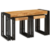 Image de Vidaxl table gigogne 3 pcs bois de mangue massif et métal