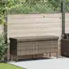 Image de Boîte De Rangement De Jardin Et Roues Gris Résine Tressée Vidaxl