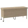 Image de vidaXL Boîte rangement jardin roues beige 160x55x75 cm résine tressée boîte de rangement dextérieur rangement de coussins 4103834