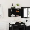 Image de vidaXL Armoire murale de bain noir 60x25x40 cm bois dingénierie 860068
