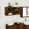 Image de Armoire Murale De Bain Chêne Fumé 80x25x40 Cm Bois D'ingénierie Vidaxl