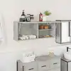 Image de Armoire Murale De Bain Gris Béton 100x25x40cm Bois D'ingénierie Vidaxl