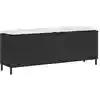 Image de Banc De Jardin Avec Coussin Noir 110x30x40,5 Cm Résine Tressée Vidaxl