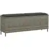 Image de Banc De Jardin Avec Coussin Gris 110x30x40,5 Cm Résine Tressée Vidaxl