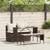 Image de vidaXL Ensemble à manger de jardin 3 pcs et coussins marron poly rotin ensemble de salle à manger dextérieur meuble de 4104182