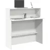 Image de Bureau De Réception Blanc 100x50x103,5 Cm Bois D'ingénierie Vidaxl