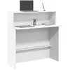 Image de vidaXL Bureau de réception blanc 100x50x1035 cm bois dingénierie comptoir de réception réception de salon comptoir de 859024