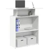 Image de vidaXL Bureau de réception blanc 100x40x104 cm bois dingénierie comptoir de réception réception de salon comptoir de bar 859051