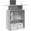 Image de Bureau De Réception Sonoma Gris 100x40x104 Cm Bois Ingénierie Vidaxl