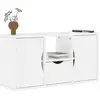Image de Meuble Tv Avec Tiroir Odda Blanc 79x24x40 Cm Bois Massif Pin Vidaxl