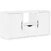 Image de Vidaxl meuble tv avec tiroir odda blanc 79x24x40 cm bois massif pin
