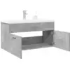 Image de Armoire Lavabo De Salle De Bain Avec Bassin Intégré Gris Béton Vidaxl