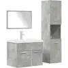 Image de Ensemble De Meubles De Salle De Bain 4 Pcs Gris Béton Vidaxl