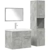 Image de vidaXL Ensemble de meubles de salle de bain 4 pcs gris béton 3324899