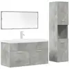 Image de Ensemble De Meubles De Salle De Bain 4 Pcs Gris Béton Vidaxl
