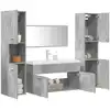 Image de Ensemble De Meubles De Salle De Bain 5 Pcs Gris Béton Vidaxl