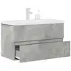 Image de Ensemble De Meubles De Salle De Bain 2 Pcs Gris Béton Vidaxl