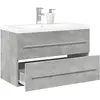 Image de Ensemble De Meubles De Salle De Bain 2 Pcs Gris Béton Vidaxl