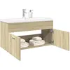 Image de Armoire Lavabo De Salle De Bain Et Bassin Intégré Chêne Sonoma Vidaxl