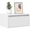 Image de vidaXL Table de chevet murale avec lumières LED blanc armoire table dappoint armoire de lit armoire de chevet table de 860211