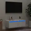 Image de Meuble Tv Avec Lumières Led Blanc 75x35,5x25 Cm Vidaxl