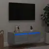 Image de Meuble Tv Avec Lumières Led Sonoma Gris 75x35,5x25 Cm Vidaxl