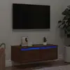 Image de Meuble Tv Avec Lumières Led Chêne Marron 75x35,5x25 Cm Vidaxl