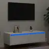 Image de Meuble Tv Avec Lumières Led Blanc 100x35,5x25 Cm Vidaxl