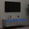 Image de Meuble Tv Avec Lumières Led Sonoma Gris 100x35,5x25 Cm Vidaxl