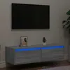 Image de vidaXL Meuble TV avec lumières LED sonoma gris 100X355x25 cm meuble hifi centre de divertissement armoire TV meuble 860243
