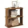 Image de Bibliothèque À 3 Niveaux Vieux Bois 60x30x60 Cm Bois Ingénierie Vidaxl
