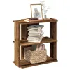 Image de vidaXL Bibliothèque à 3 niveaux vieux bois 60x30x60 cm bois ingénierie étagère étagère à livres étagère de rangement 860254