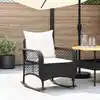 Image de Chaise À Bascule De Jardin Avec Coussins Noir Résine Tressée Vidaxl