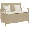 Image de Banc De Rangement De Jardin Avec Coussin Beige Résine Tressée Vidaxl