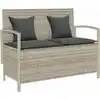 Image de Banc De Rangement De Jardin Avec Coussin Gris Clair Polyrotin Vidaxl