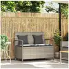 Image de Vidaxl banc de rangement de jardin avec coussin gris clair polyrotin
