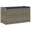 Image de vidaXL Banc de rangement extérieur coussin gris 100 cm résine tressée 4104067