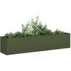 Image de Jardinière Vert Olive 200x40x40 Cm Acier Laminé À Froid Vidaxl