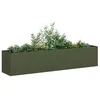Image de vidaXL Jardinière vert olive 200x40x40 cm acier laminé à froid pot de fleurs support de plantes lit surélevé support de 860685