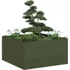 Image de Jardinière Vert Olive 80x80x40 Cm Acier Laminé À Froid Vidaxl