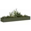 Image de vidaXL Jardinière vert olive 360x80x40 cm acier 860769