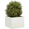 Image de vidaXL Jardinière blanc 40x40x30 cm acier 860795