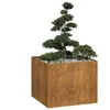 Image de vidaXL Jardinière rouillé 100x100x80 cm acier inoxydable pot de fleurs support de plantes lit surélevé support de 860828