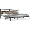 Image de Vidaxl cadre de lit sans matelas chêne fumé 193x201 cm bois ingénierie