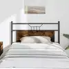 Image de Tête De Lit De Remplacement Chêne Fumé 107 Cm Bois D'ingénierie Et Acier Vidaxl