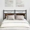Image de Tête De Lit De Remplacement Chêne Fumé 120 Cm Bois D'ingénierie Et Acier Vidaxl