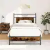 Image de Cadre De Lit Sans Matelas Chêne Fumé 100x200 Cm Bois Ingénierie Vidaxl